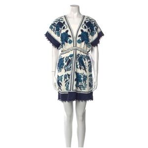 FARM Rio Printed Blue Shift Dress